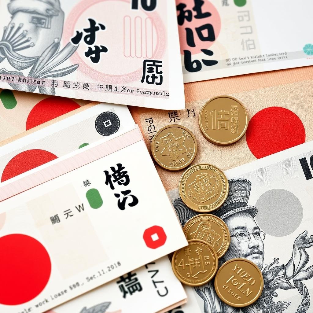 Japanese yen cash and coins for shopping in Japan Japanese yen cash and coins for shopping in Japan